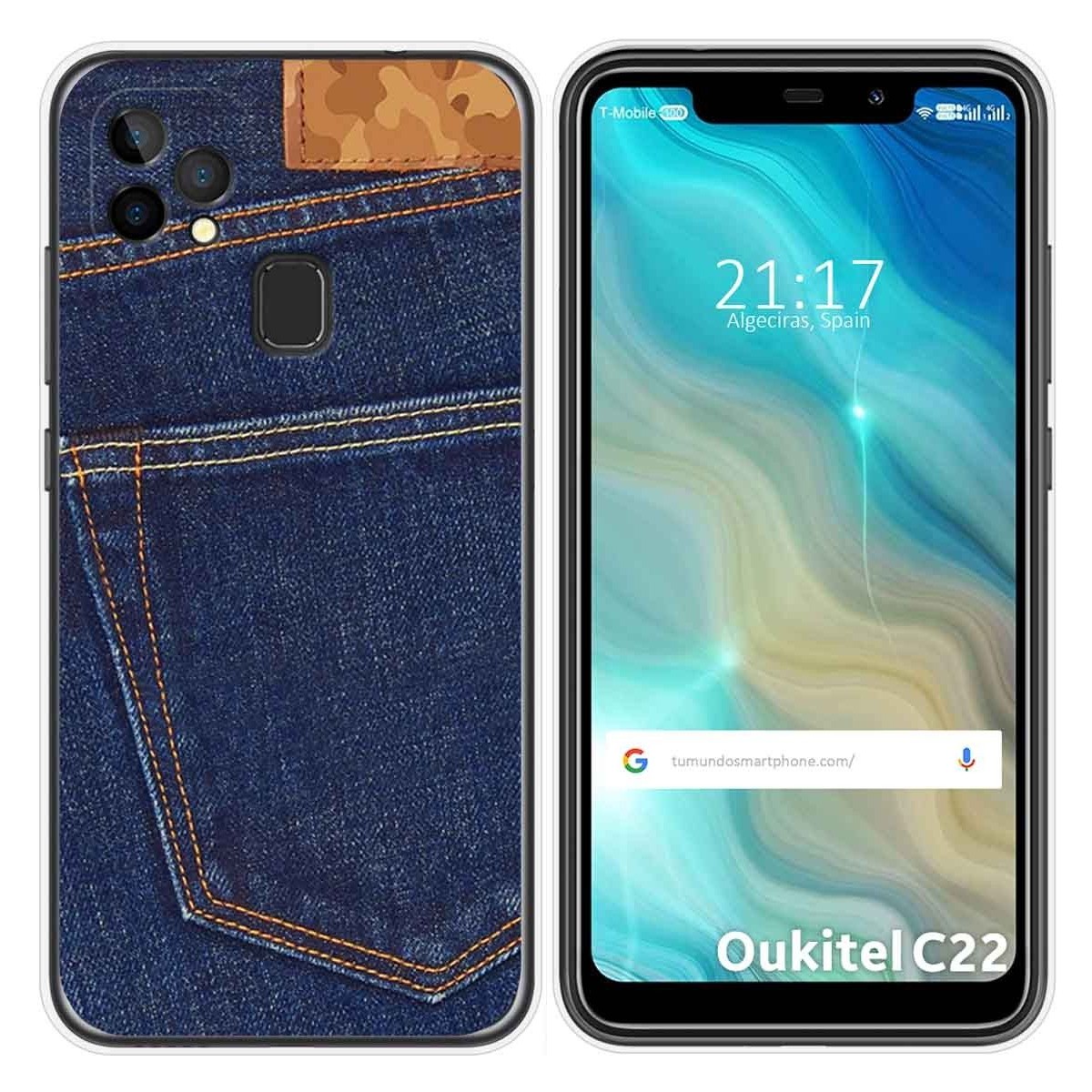 Funda Gel Tpu para Oukitel C22 diseño Vaquero Dibujos