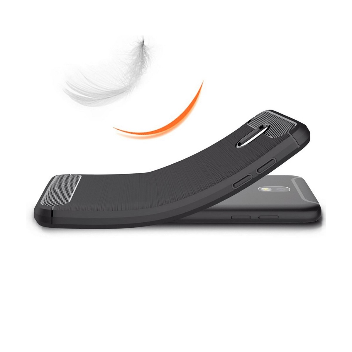 Funda Gel Tpu Tipo Carbon Negra para Samsung Galaxy J5 (2017)