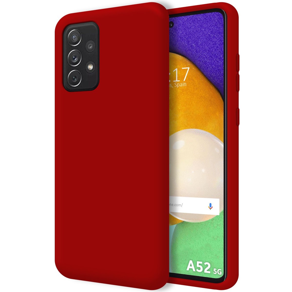 Funda Silicona Líquida Ultra Suave para Samsung Galaxy A52 / A52 5G / A52s 5G Color Roja