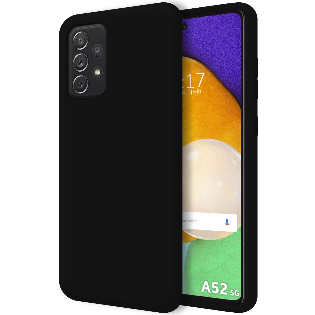 Funda Silicona Líquida Ultra Suave para Samsung Galaxy A52 / A52 5G / A52s 5G Color Negra