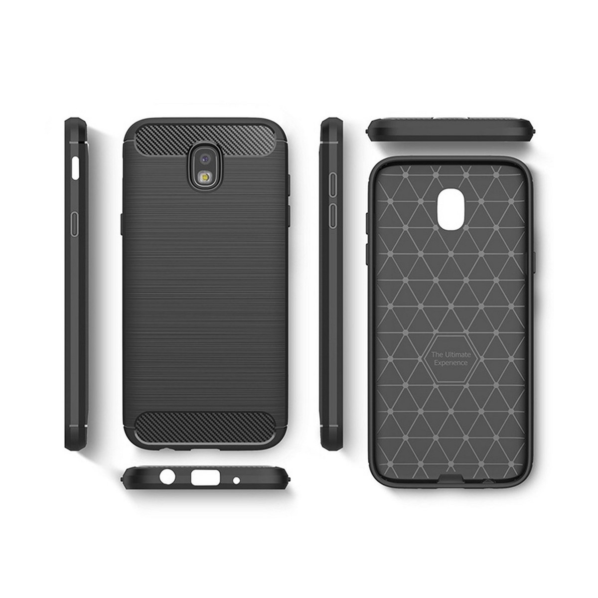Funda Gel Tpu Tipo Carbon Negra para Samsung Galaxy J5 (2017)