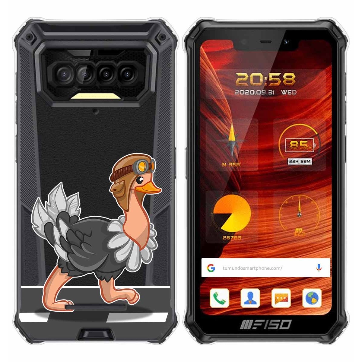 Funda Gel Transparente para F150 B2021 diseño Avestruz Dibujos