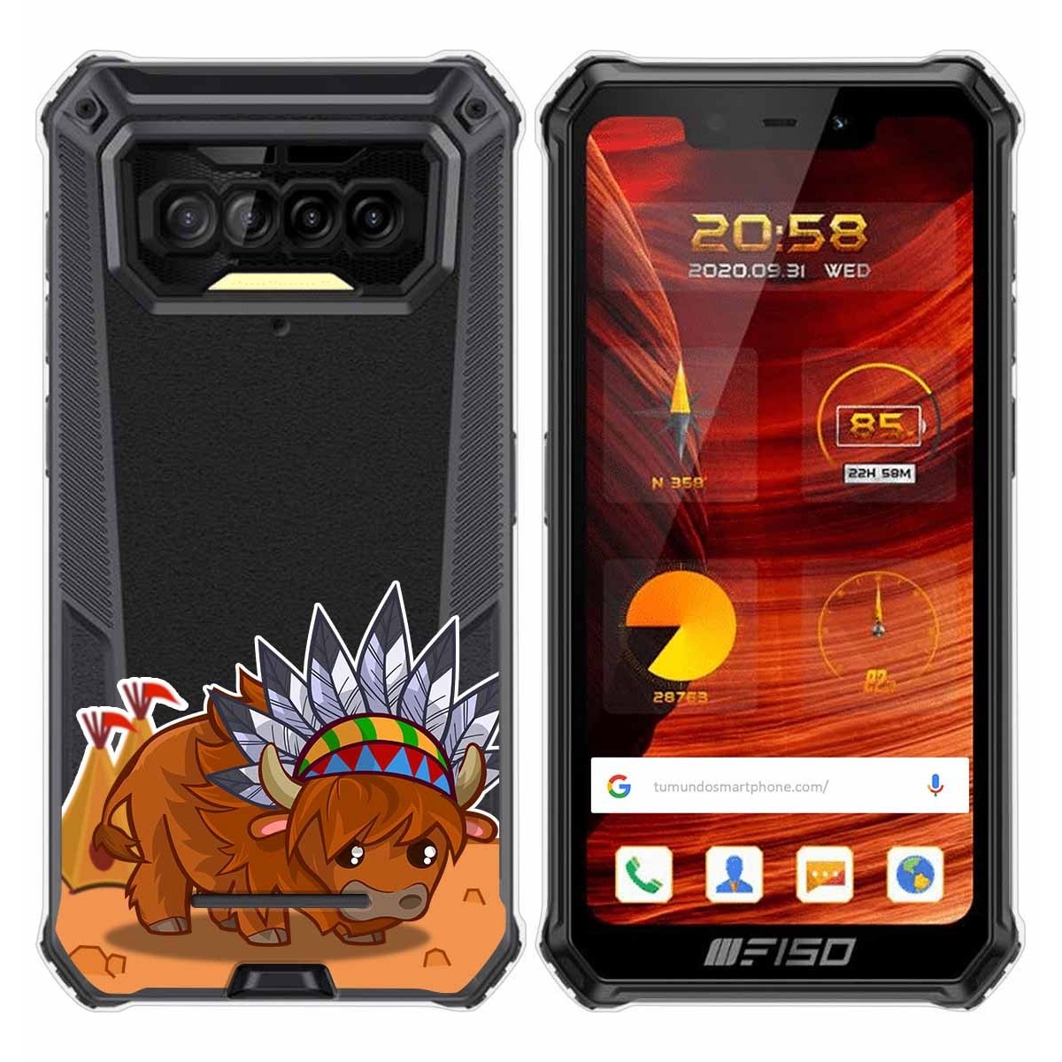 Funda Gel Transparente para F150 B2021 diseño Bufalo Dibujos