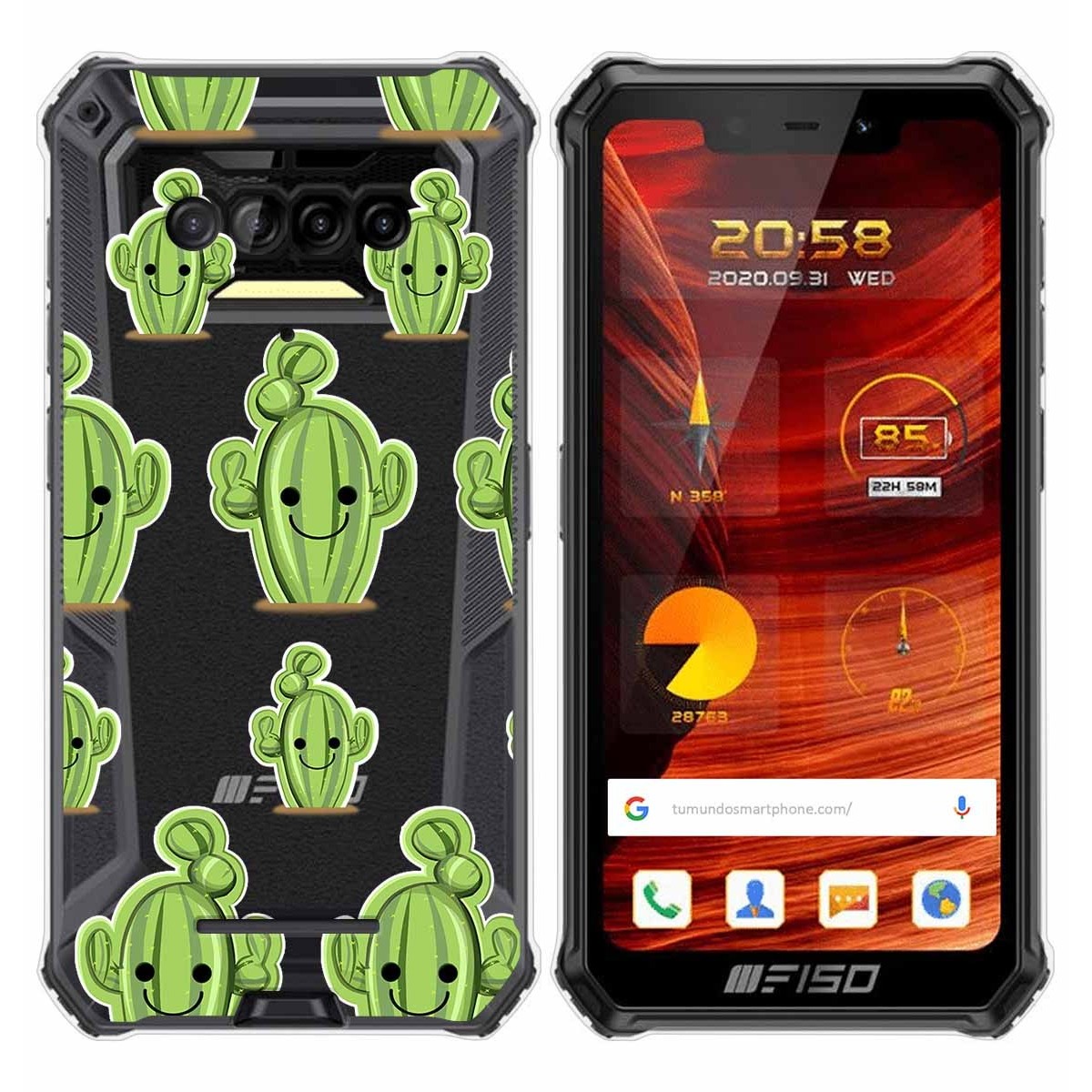 Funda Gel Transparente para F150 B2021 diseño Cactus Dibujos
