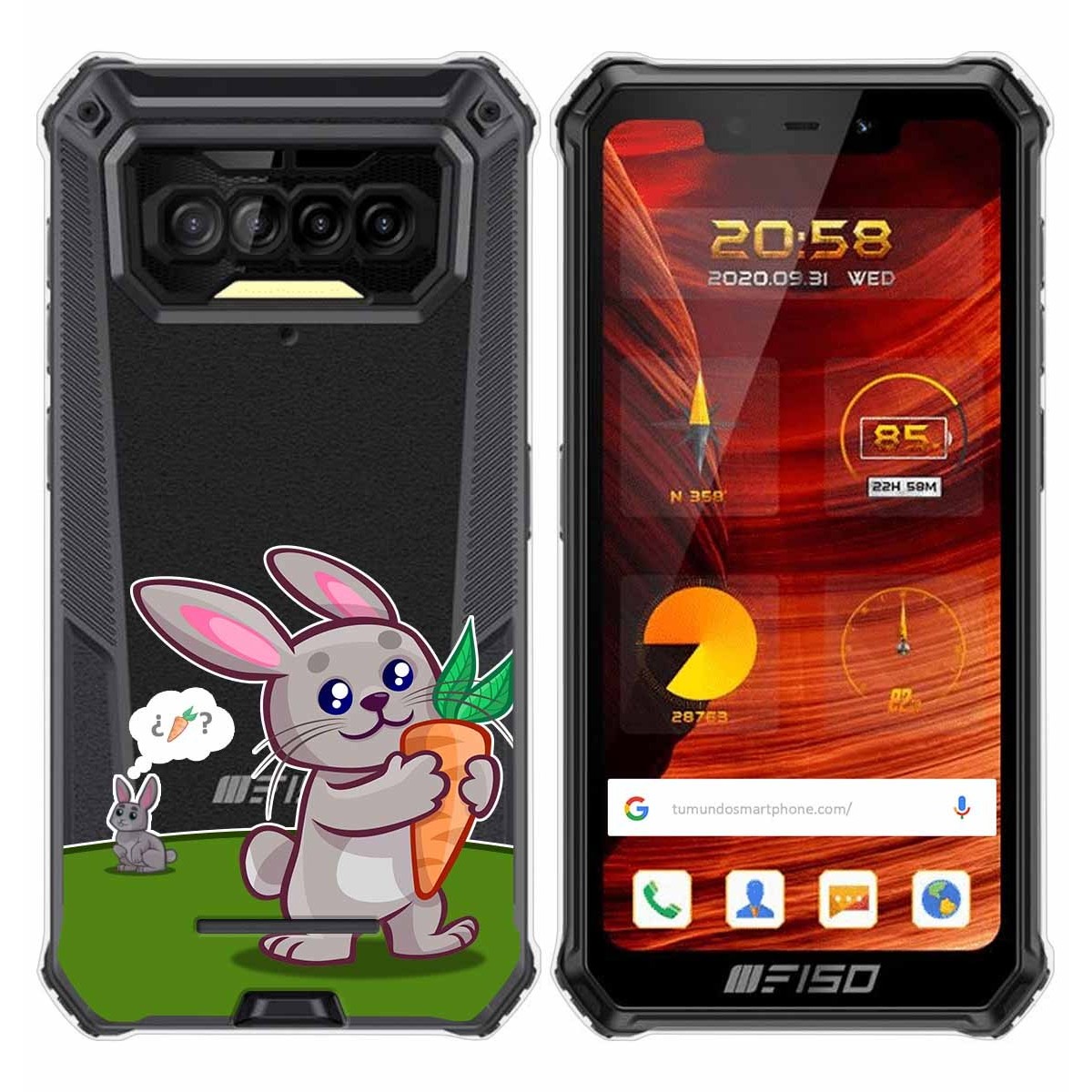 Funda Gel Transparente para F150 B2021 diseño Conejo Dibujos