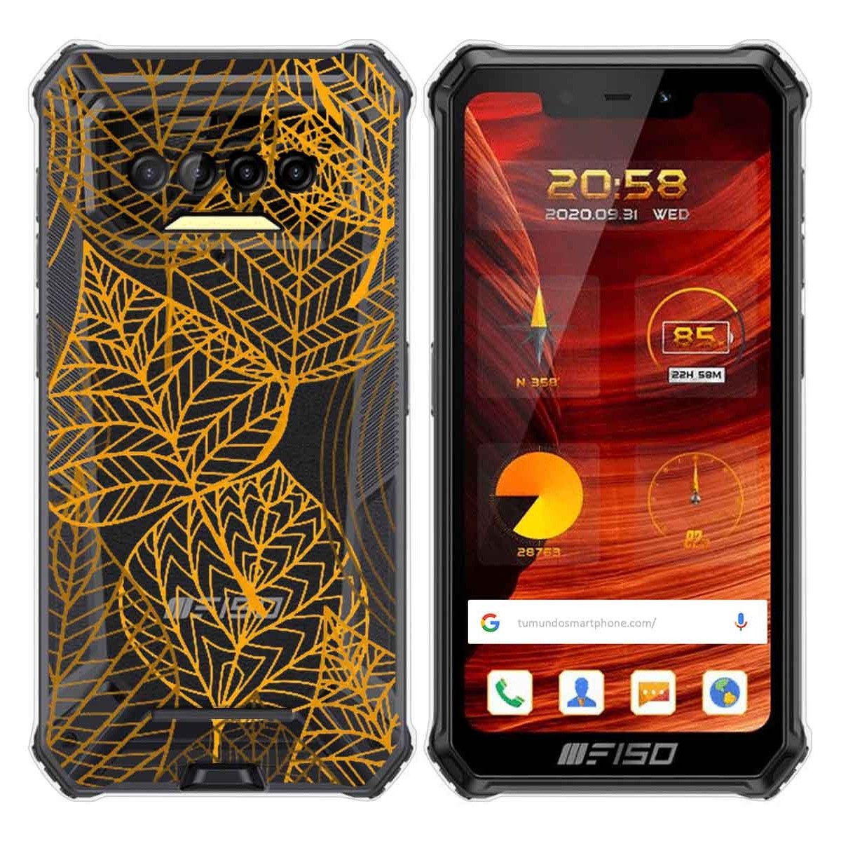 Funda Gel Transparente para F150 B2021 diseño Hojas Dibujos