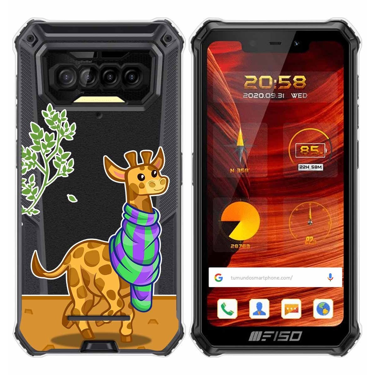 Funda Gel Transparente para F150 B2021 diseño Jirafa Dibujos