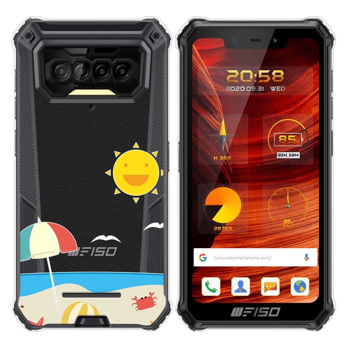 Funda Gel Transparente para F150 B2021 diseño Playa Dibujos