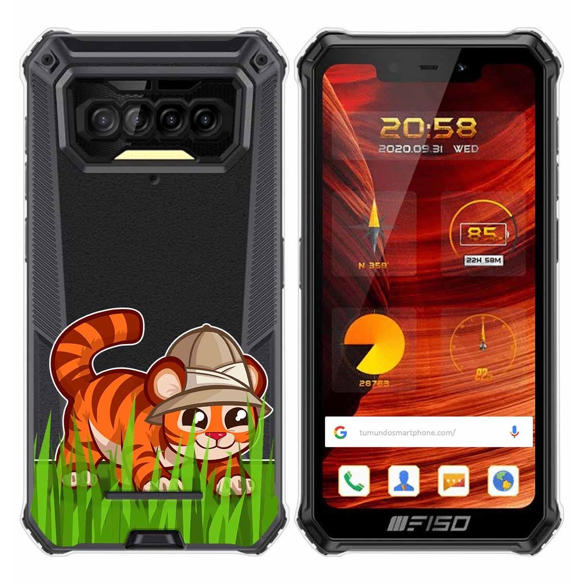 Funda Gel Transparente para F150 B2021 diseño Tigre Dibujos