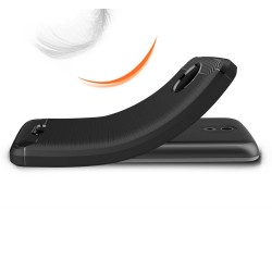 Funda Gel Tpu Tipo Carbon Negra para Motorola Moto C 2