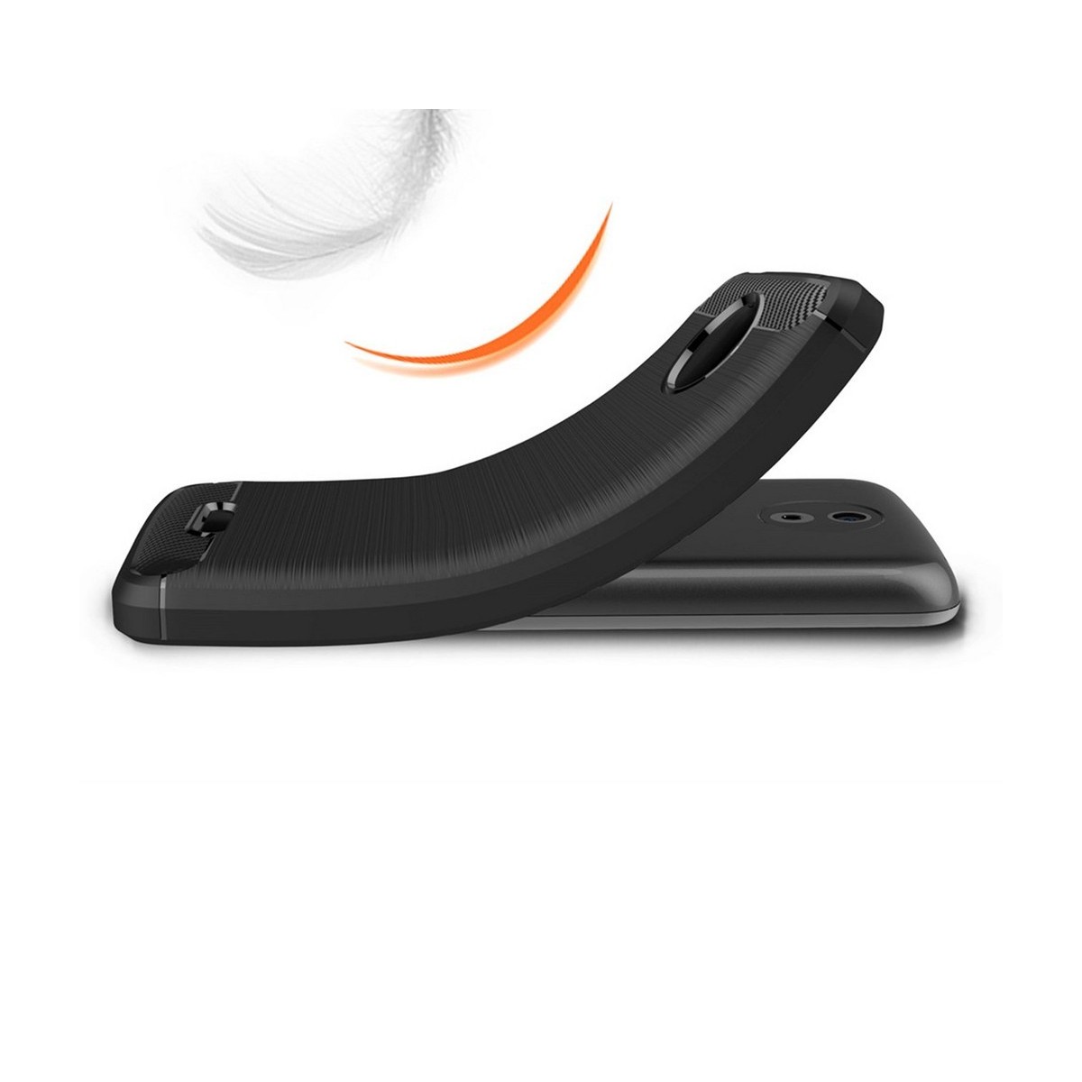 Funda Gel Tpu Tipo Carbon Negra para Motorola Moto C