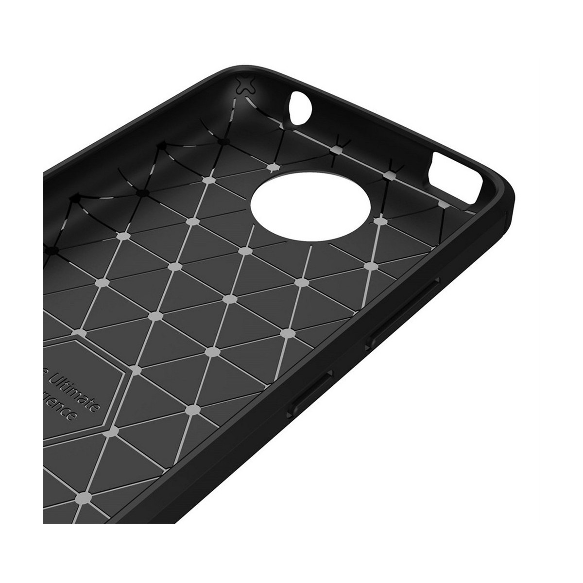 Funda Gel Tpu Tipo Carbon Negra para Motorola Moto C