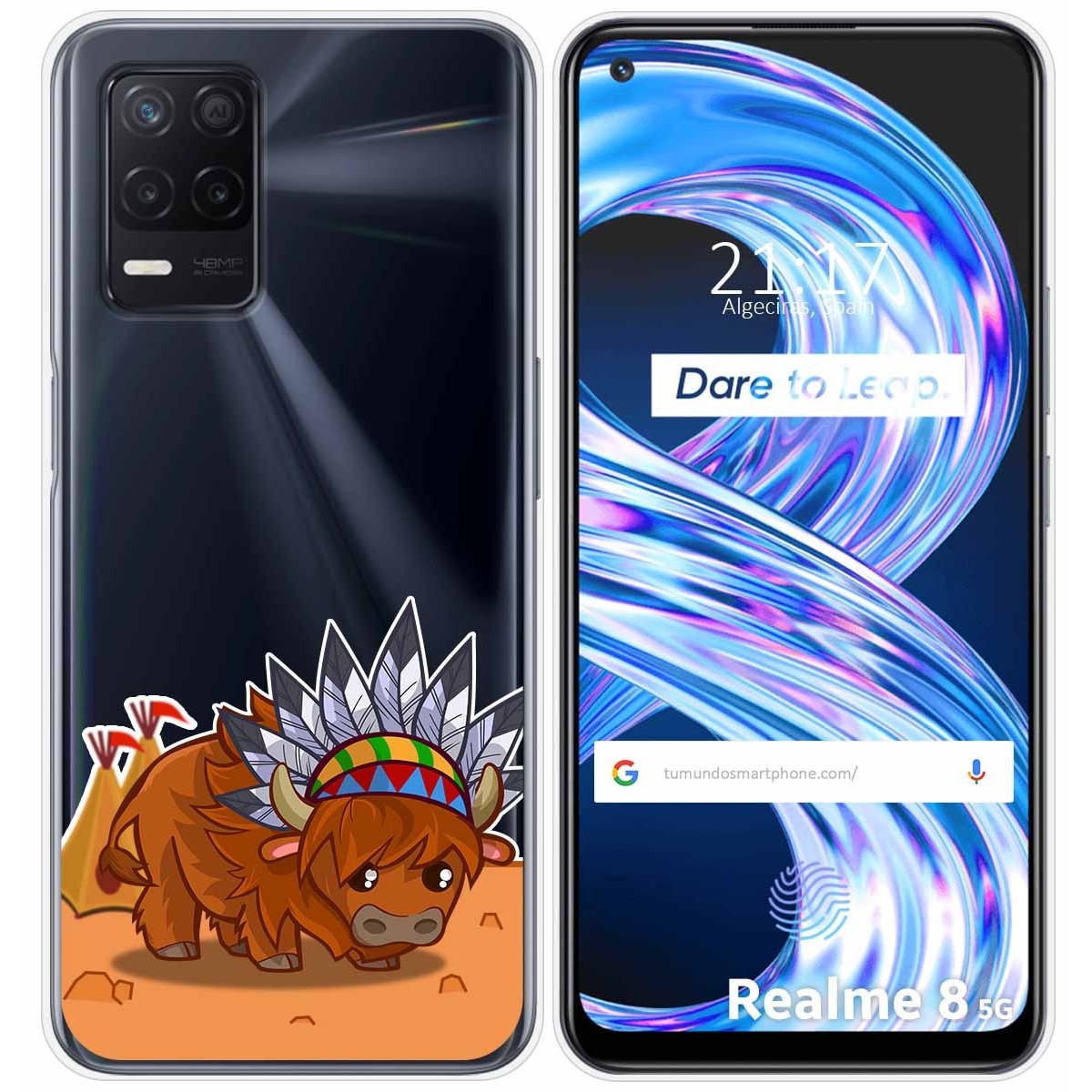 Funda Gel Transparente para Realme 8 5G / Narzo 30 5G diseño Bufalo Dibujos