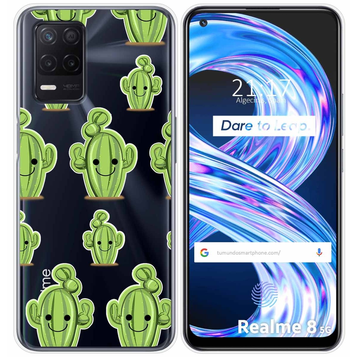 Funda Gel Transparente para Realme 8 5G / Narzo 30 5G diseño Cactus Dibujos