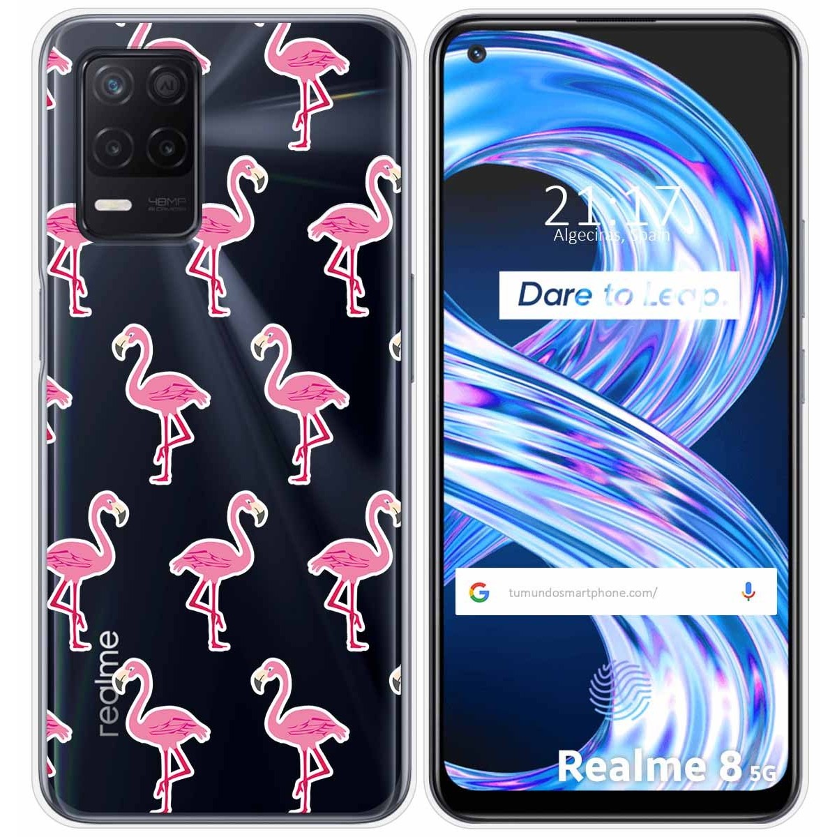 Funda Gel Transparente para Realme 8 5G / Narzo 30 5G diseño Flamenco Dibujos