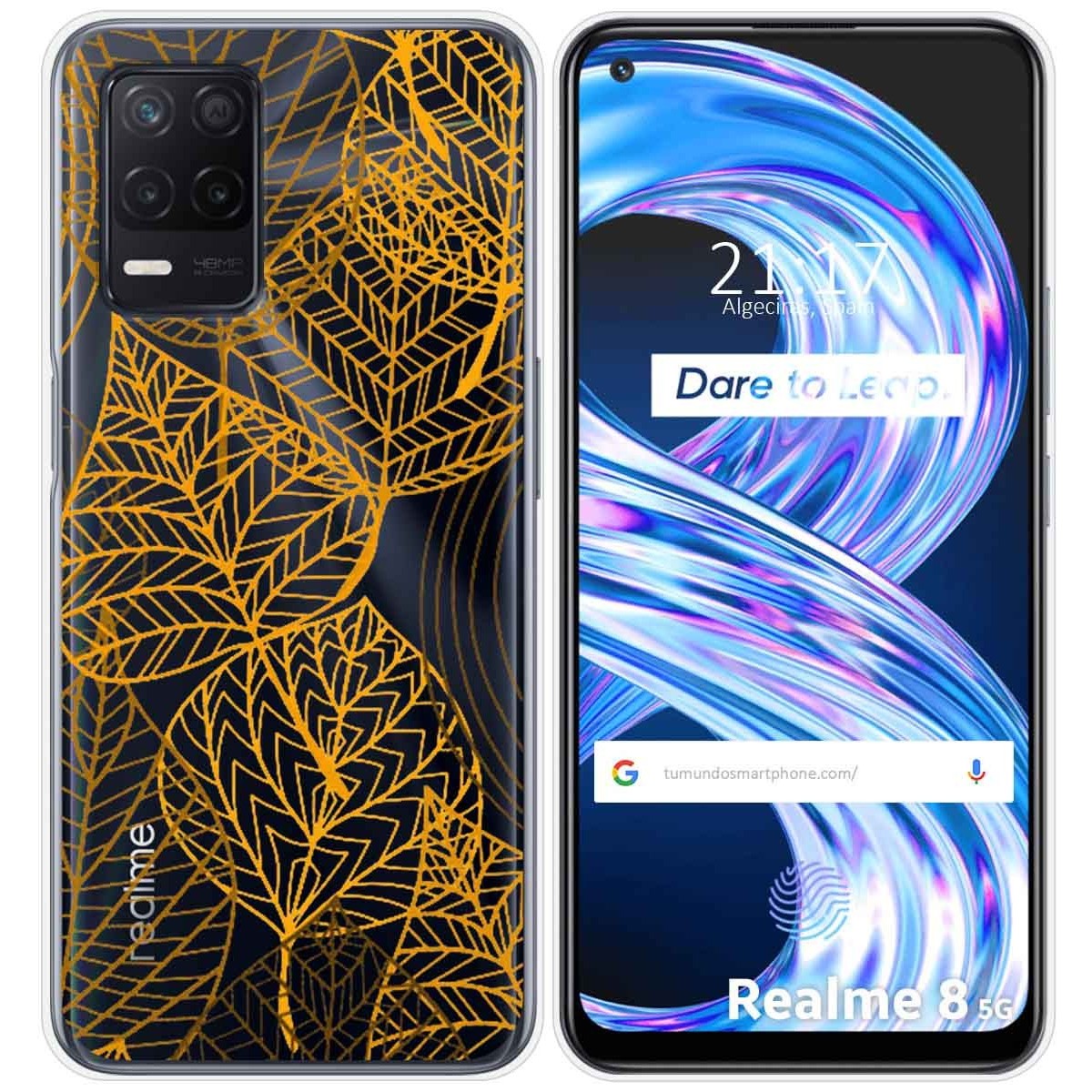 Funda Gel Transparente para Realme 8 5G / Narzo 30 5G diseño Hojas Dibujos