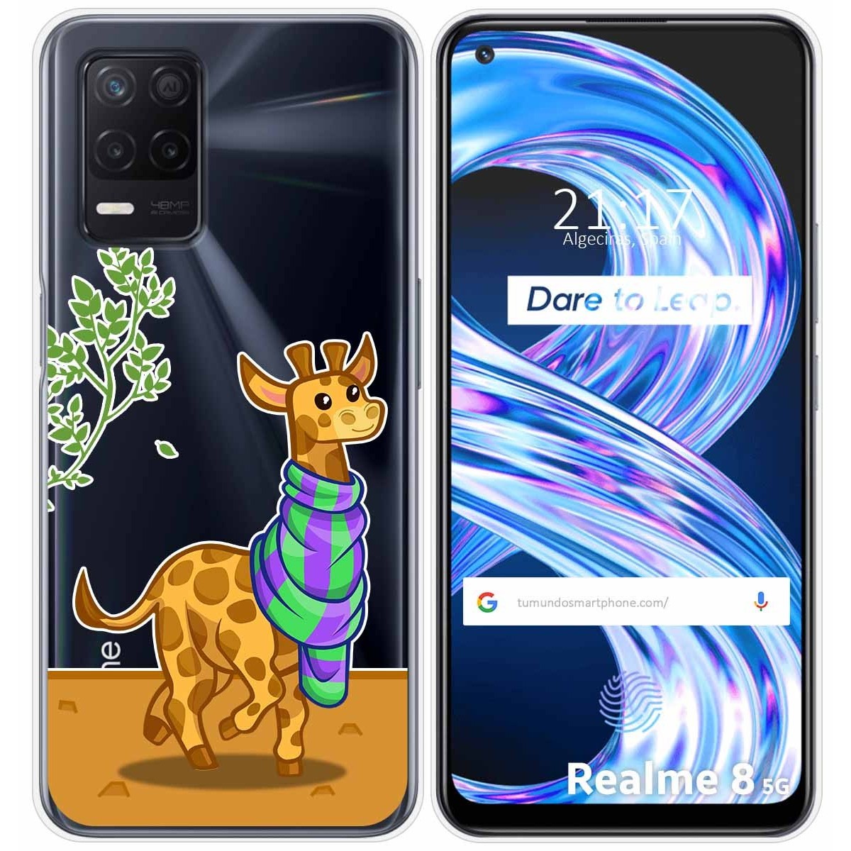 Funda Gel Transparente para Realme 8 5G / Narzo 30 5G diseño Jirafa Dibujos