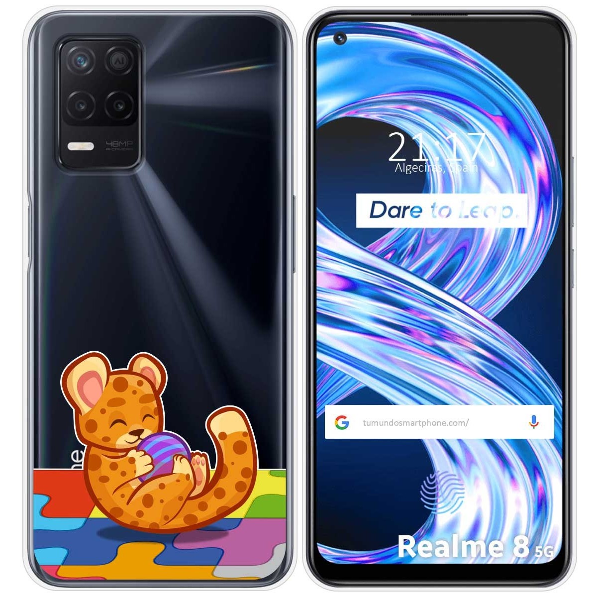 Funda Gel Transparente para Realme 8 5G / Narzo 30 5G diseño Leopardo Dibujos