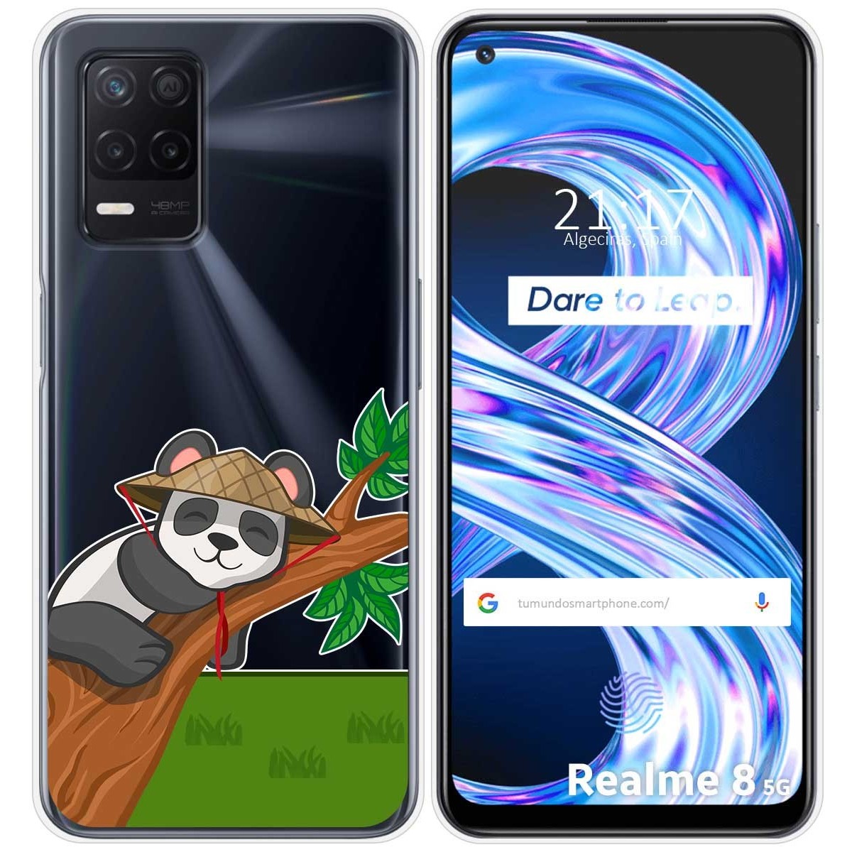 Funda Gel Transparente para Realme 8 5G / Narzo 30 5G diseño Panda Dibujos