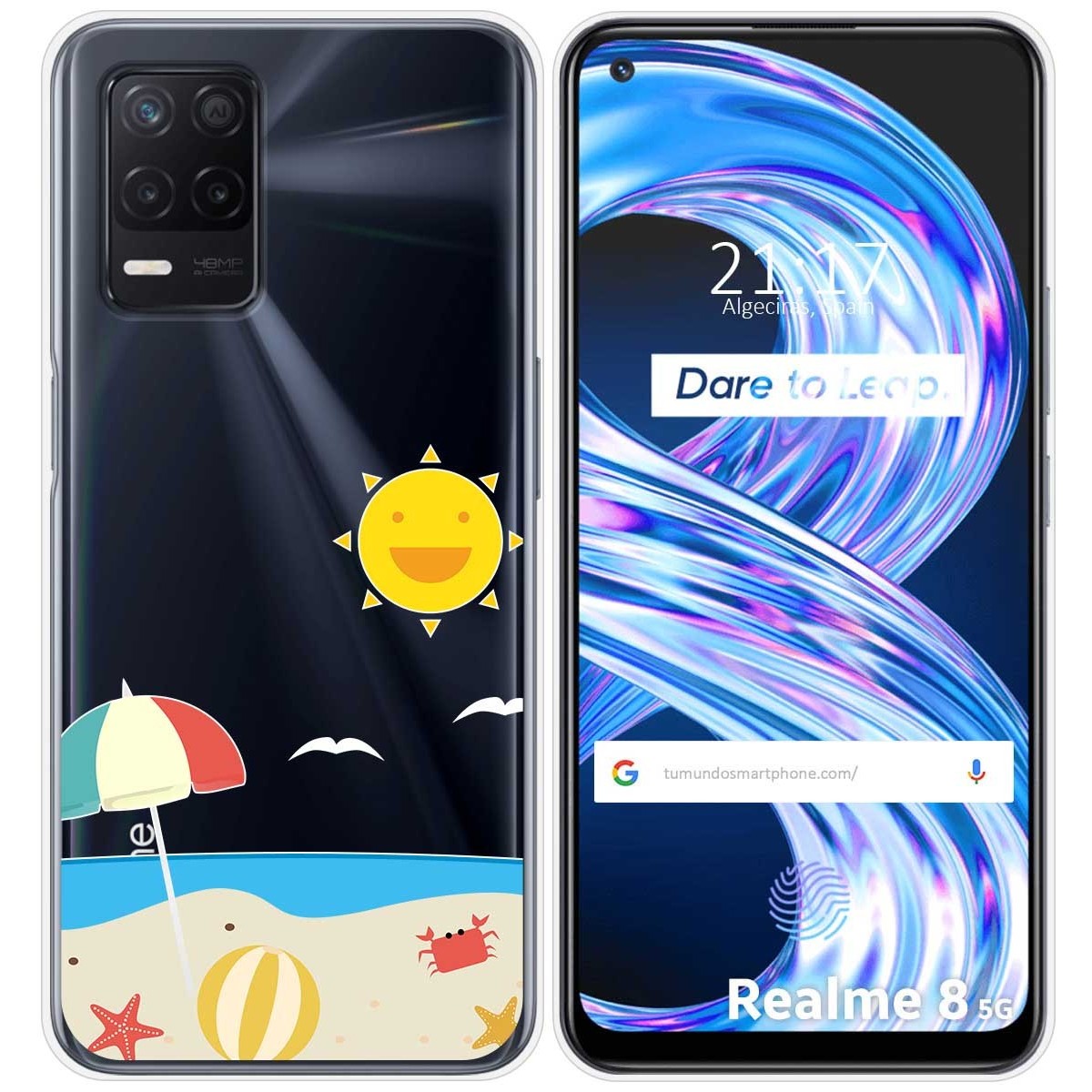 Funda Gel Transparente para Realme 8 5G / Narzo 30 5G diseño Playa Dibujos