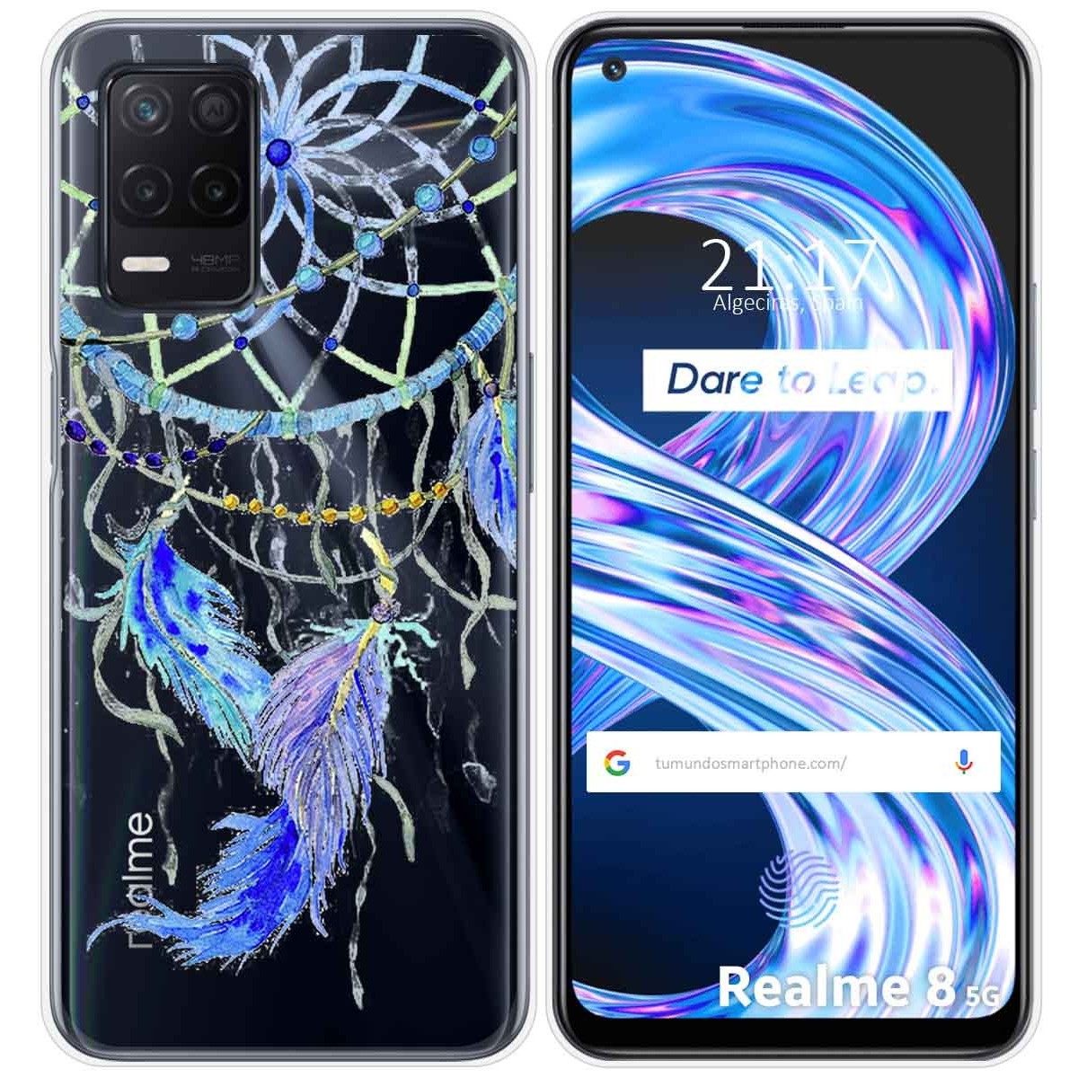 Funda Gel Transparente para Realme 8 5G / Narzo 30 5G diseño Plumas Dibujos