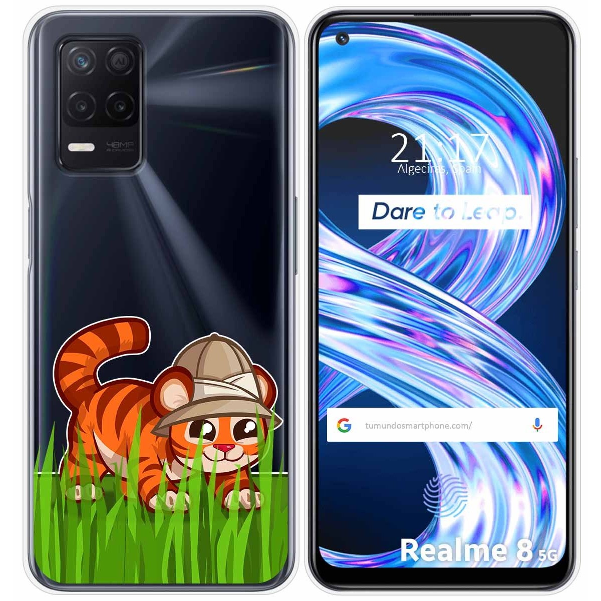Funda Gel Transparente para Realme 8 5G / Narzo 30 5G diseño Tigre Dibujos