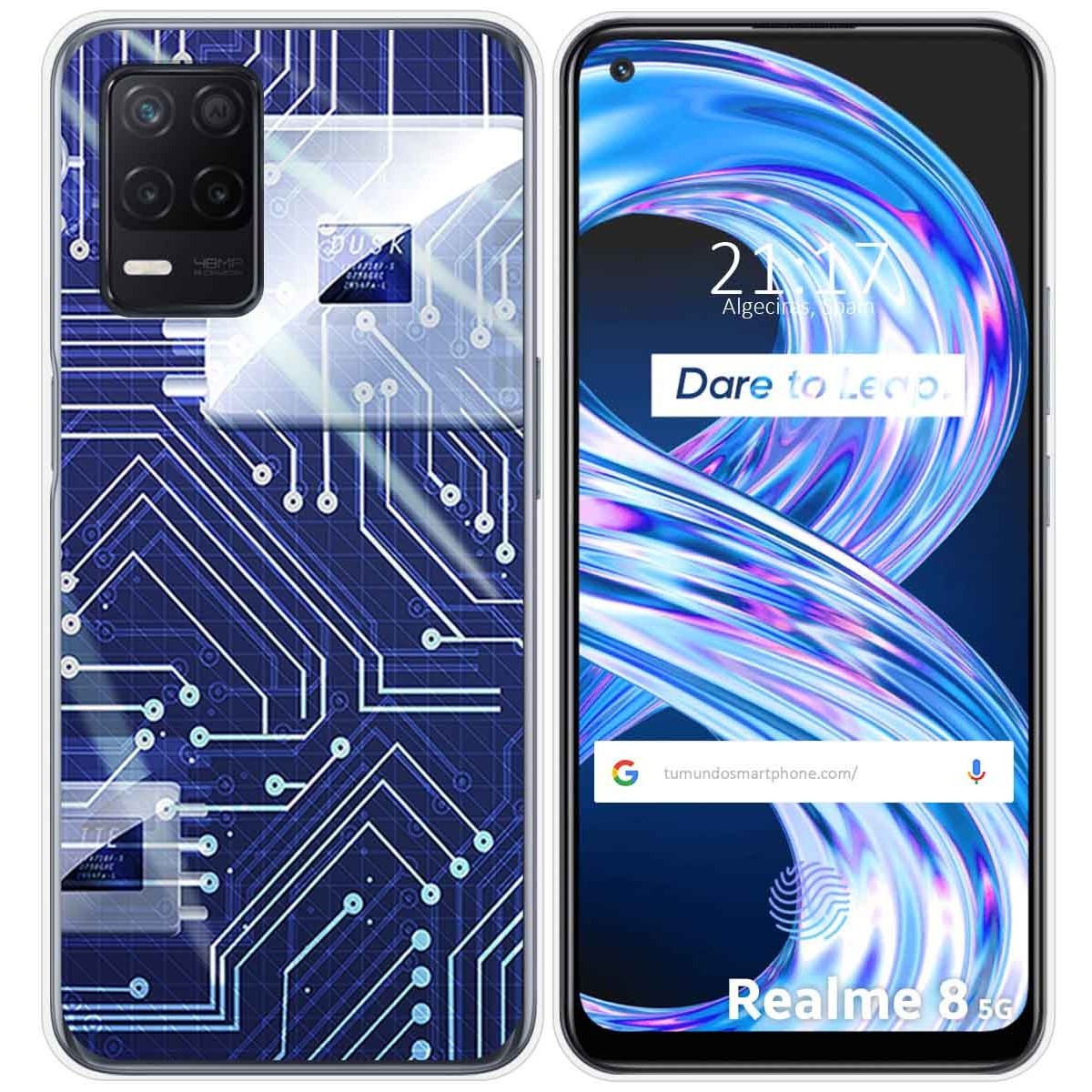 Funda Gel Tpu para Realme 8 5G / Narzo 30 5G diseño Circuito Dibujos