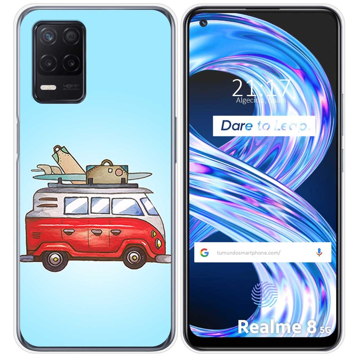 Funda Gel Tpu para Realme 8 5G / Narzo 30 5G diseño Furgoneta Dibujos