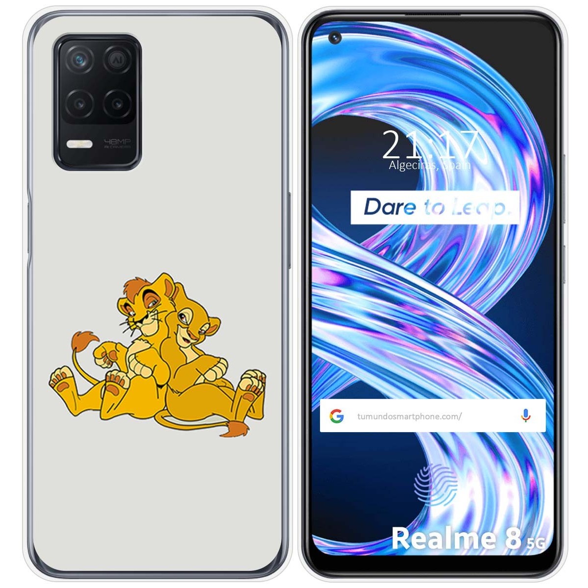 Funda Gel Tpu para Realme 8 5G / Narzo 30 5G diseño Leones Dibujos