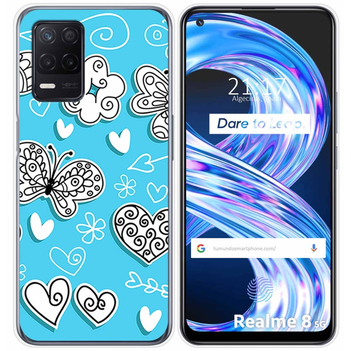 Funda Gel Tpu para Realme 8 5G / Narzo 30 5G diseño Mariposas Dibujos