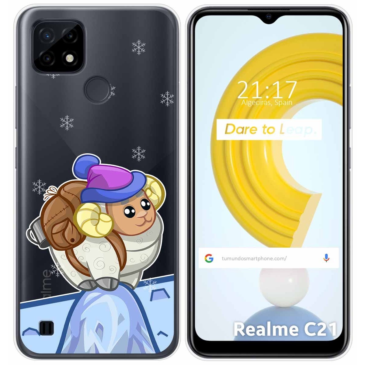 Funda Gel Transparente para Realme C21 diseño Cabra Dibujos