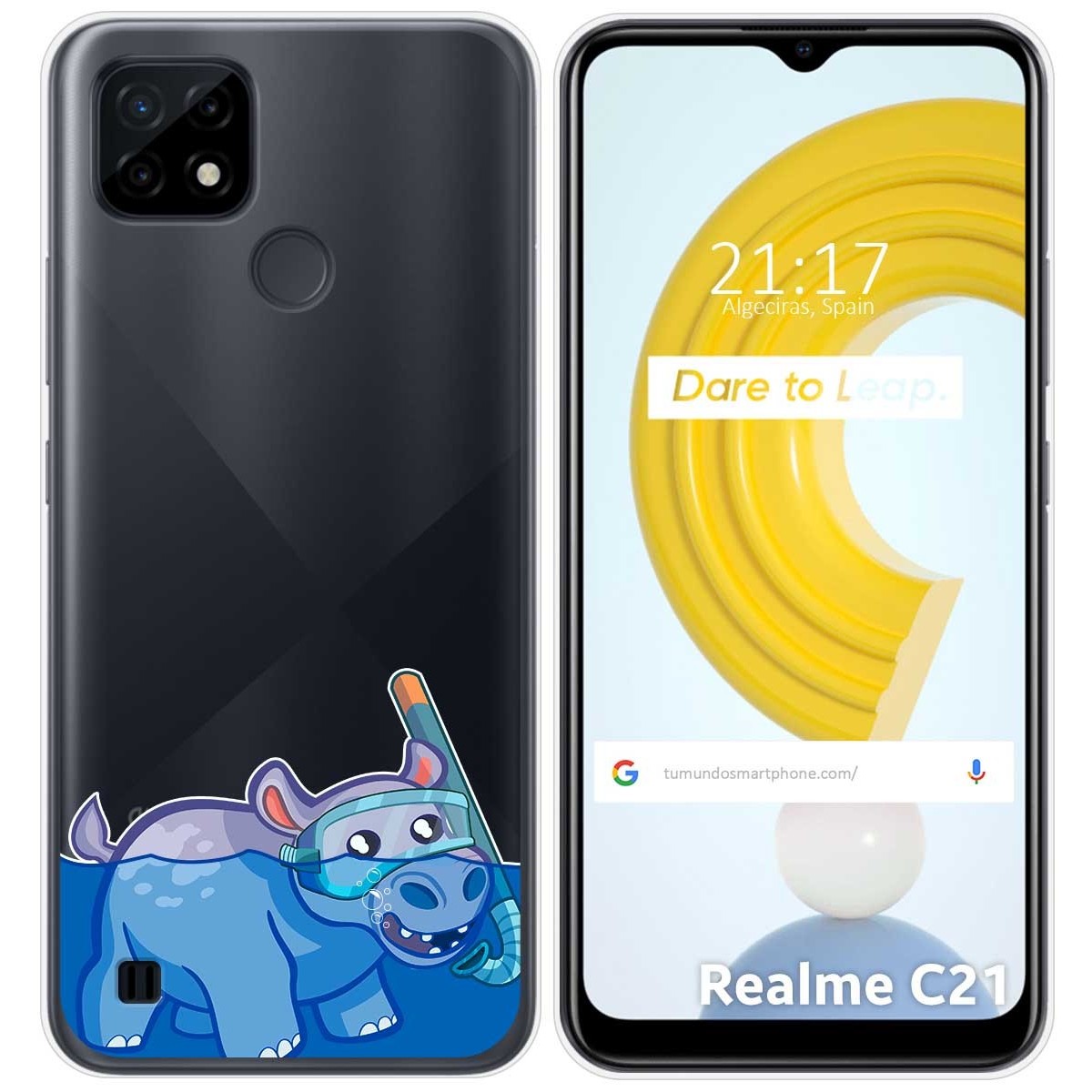 Funda Gel Transparente para Realme C21 diseño Hipo Dibujos