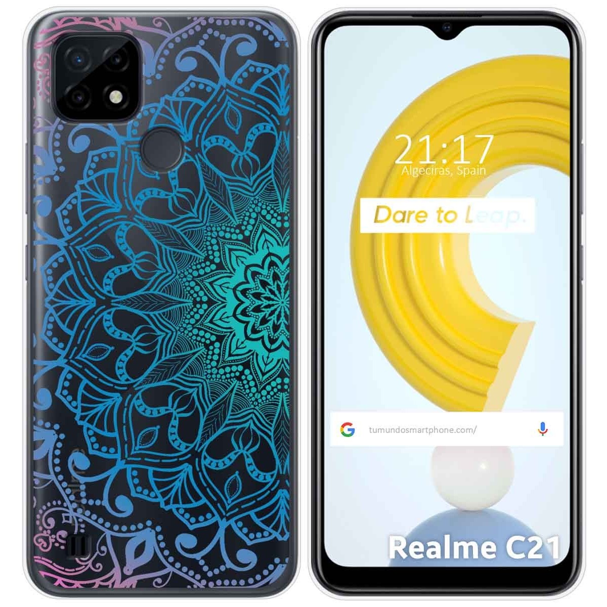 Funda Gel Transparente para Realme C21 diseño Mandala Dibujos