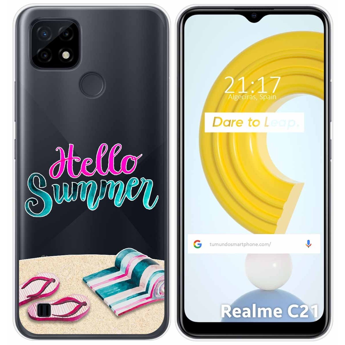 Funda Gel Transparente para Realme C21 diseño Summer Dibujos
