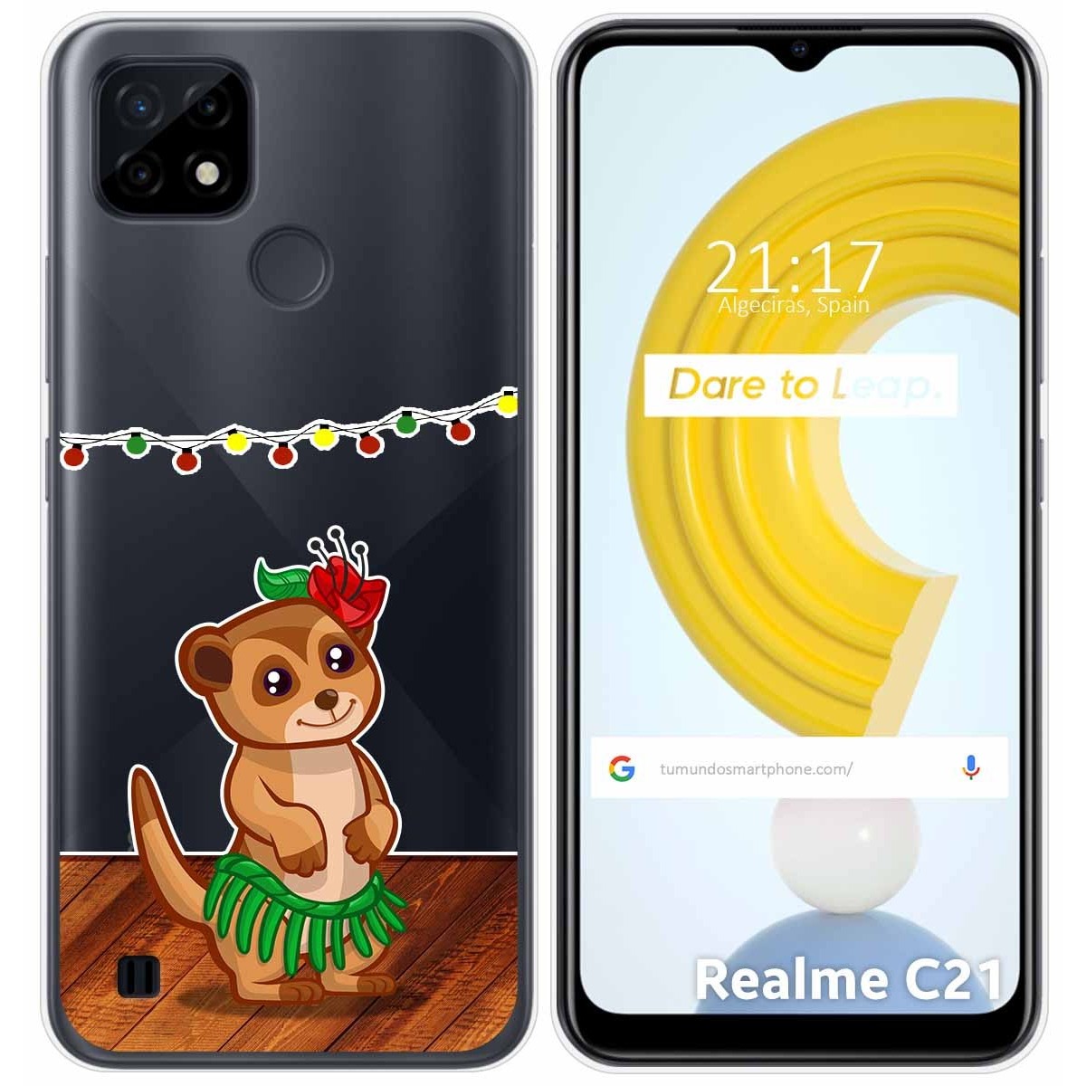 Funda Gel Transparente para Realme C21 diseño Suricata Dibujos