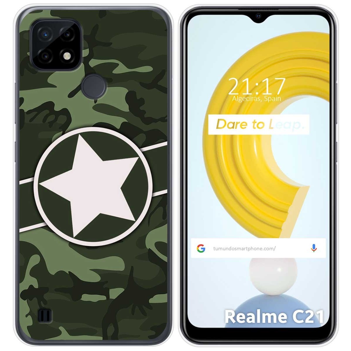 Funda Gel Tpu para Realme C21 diseño Camuflaje 01 Dibujos