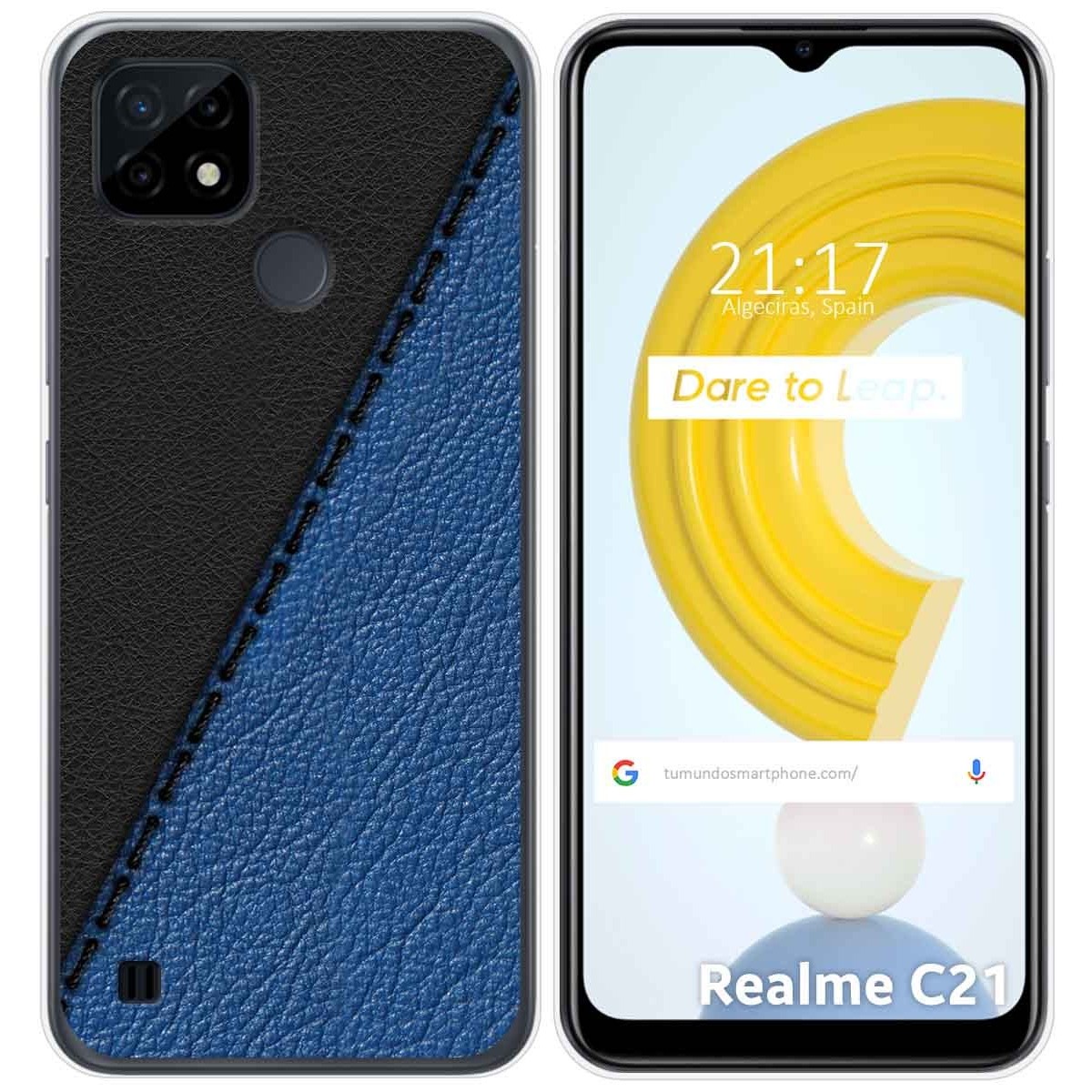 Funda Gel Tpu para Realme C21 diseño Cuero 02 Dibujos