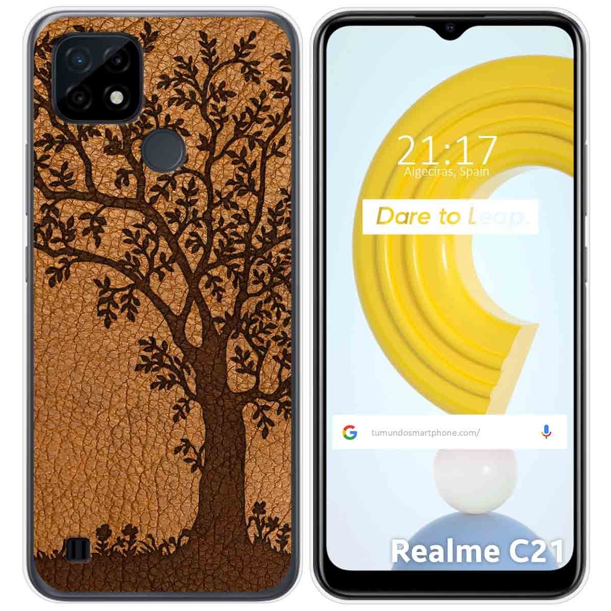 Funda Gel Tpu para Realme C21 diseño Cuero 03 Dibujos