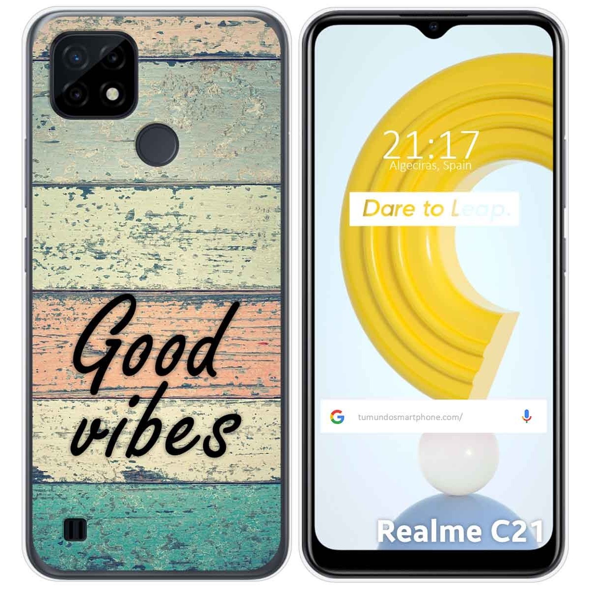 Funda Gel Tpu para Realme C21 diseño Madera 01 Dibujos