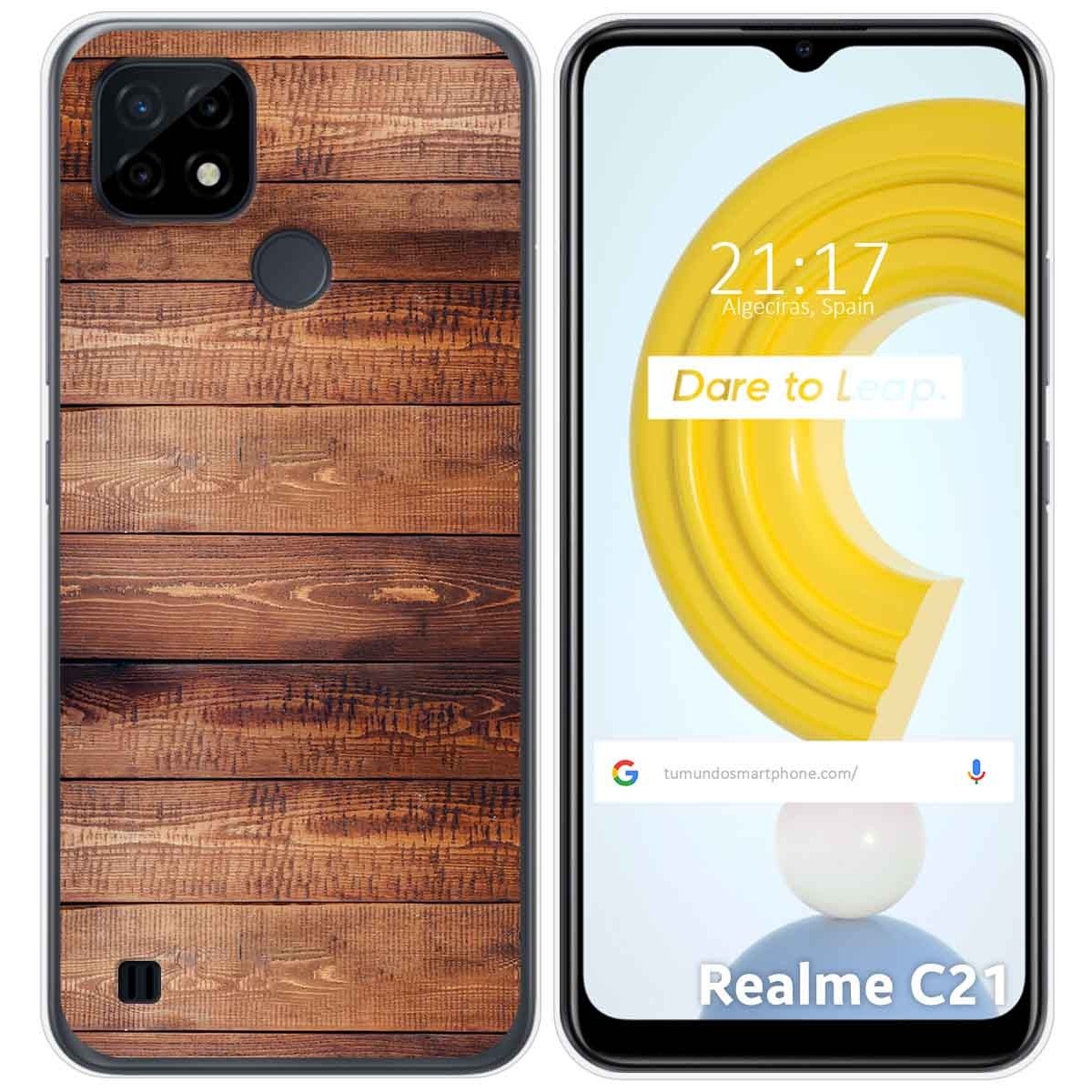 Funda Gel Tpu para Realme C21 diseño Madera 02 Dibujos