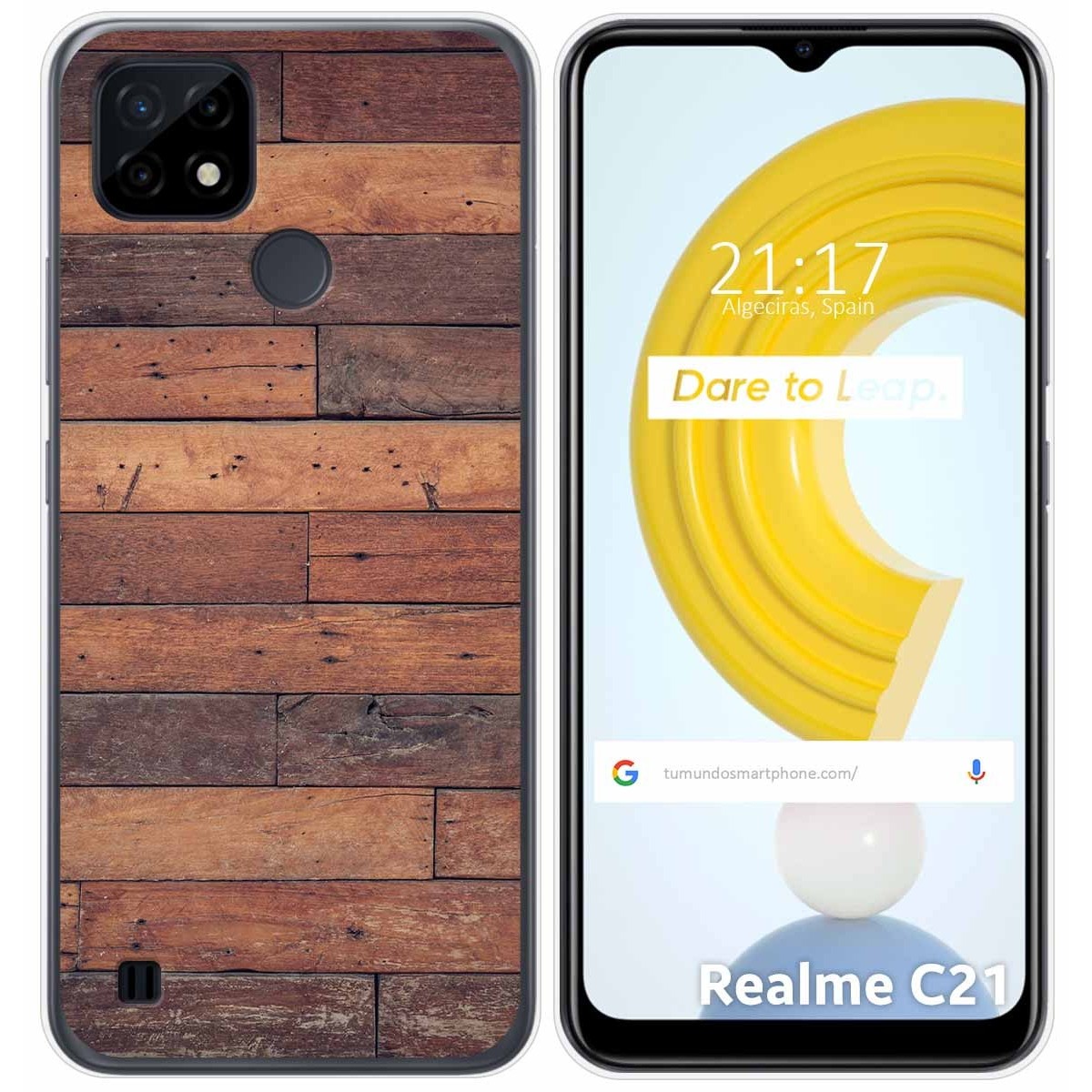 Funda Gel Tpu para Realme C21 diseño Madera 03 Dibujos