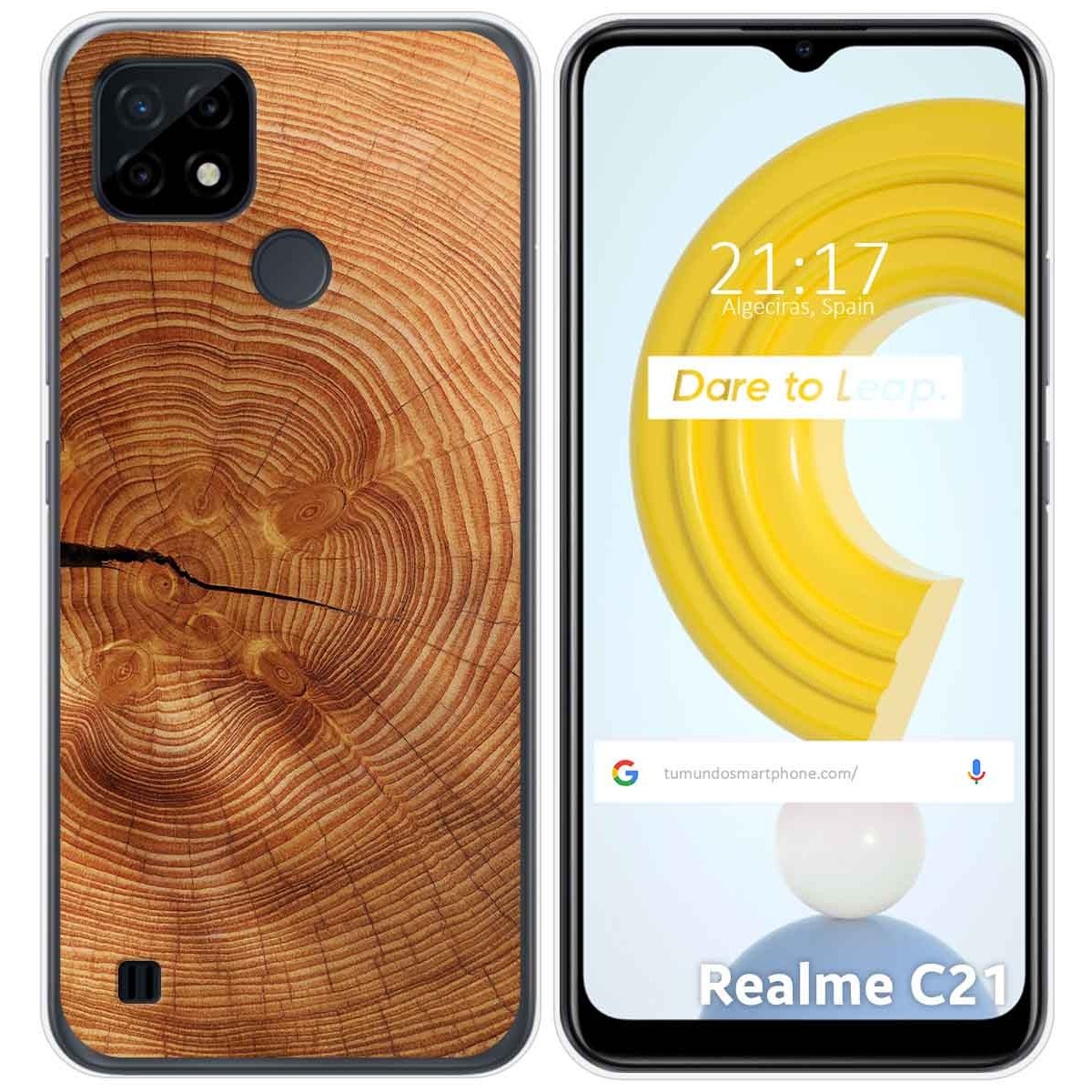 Funda Gel Tpu para Realme C21 diseño Madera 04 Dibujos