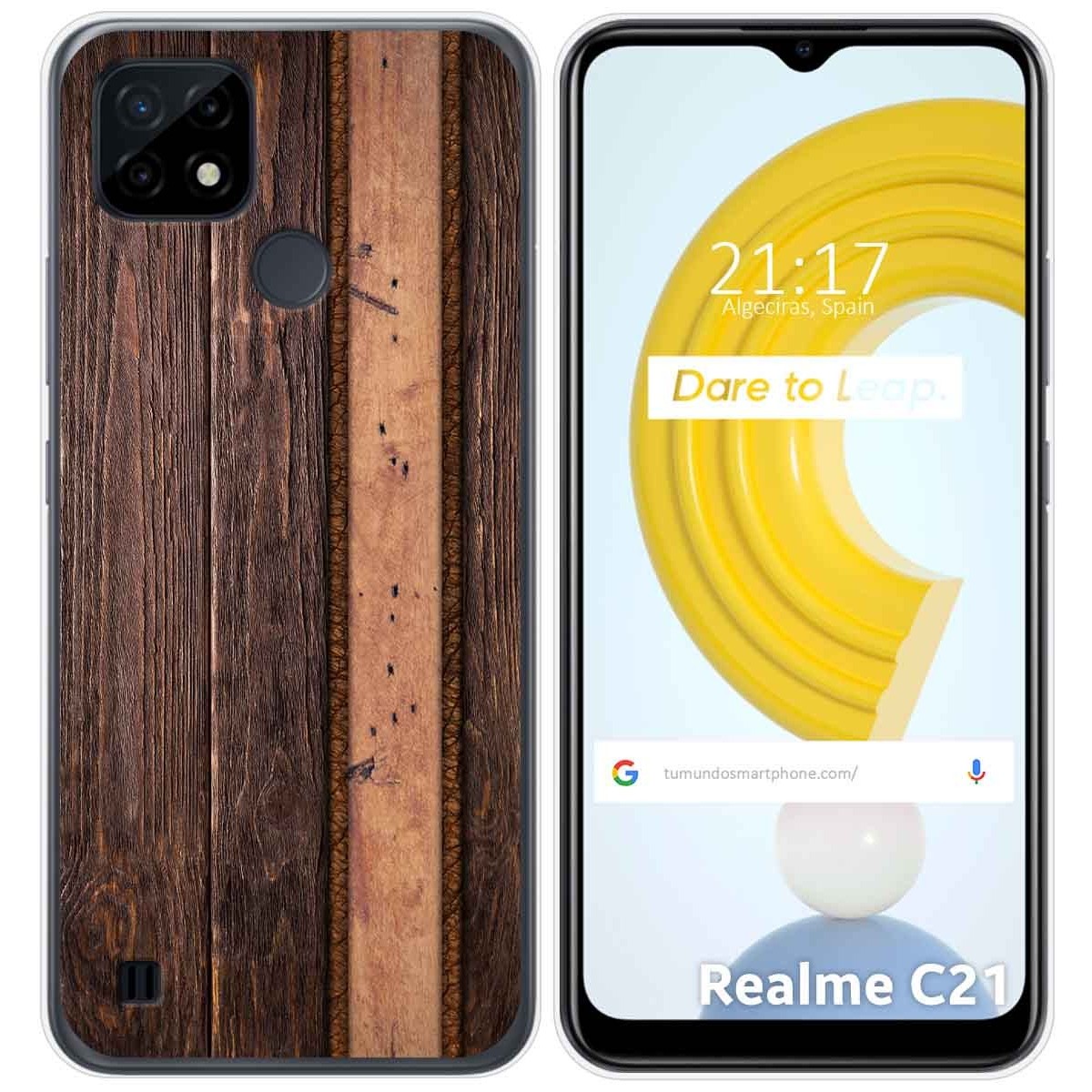 Funda Gel Tpu para Realme C21 diseño Madera 05 Dibujos
