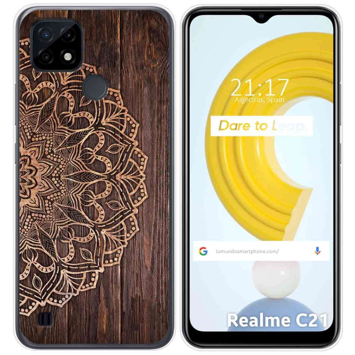 Funda Gel Tpu para Realme C21 diseño Madera 06 Dibujos