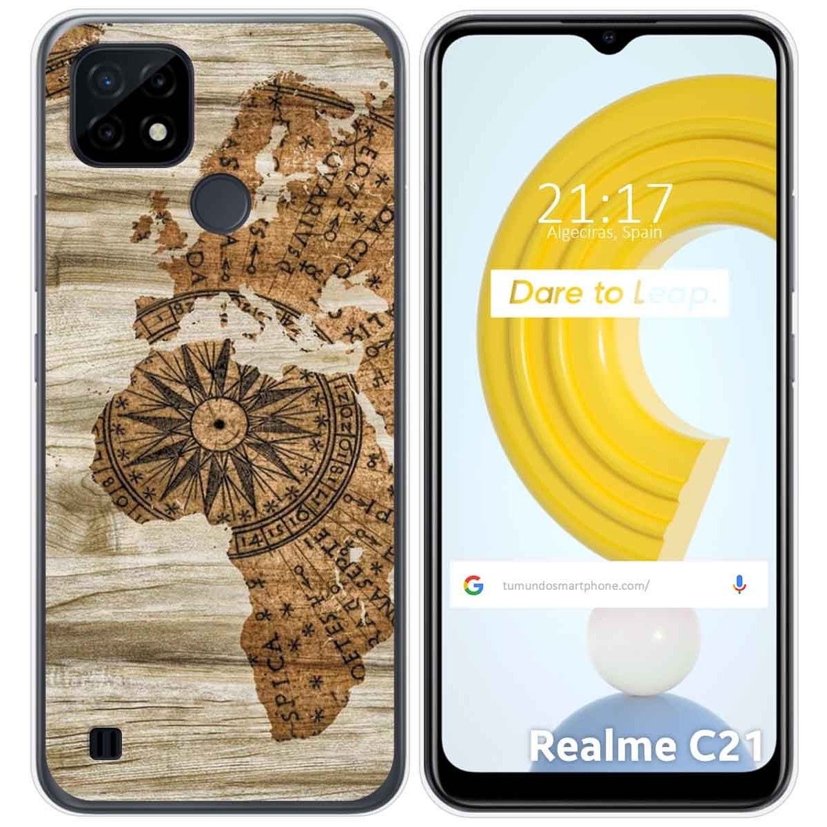 Funda Gel Tpu para Realme C21 diseño Madera 07 Dibujos