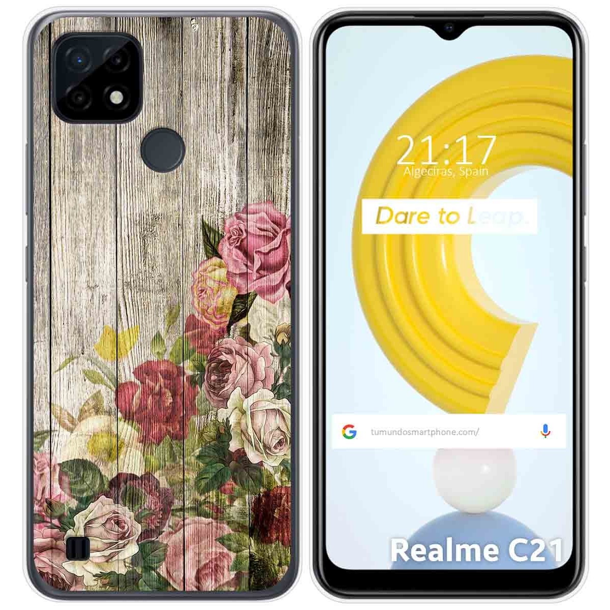 Funda Gel Tpu para Realme C21 diseño Madera 08 Dibujos