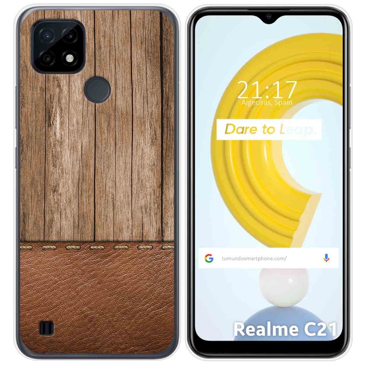 Funda Gel Tpu para Realme C21 diseño Madera 09 Dibujos