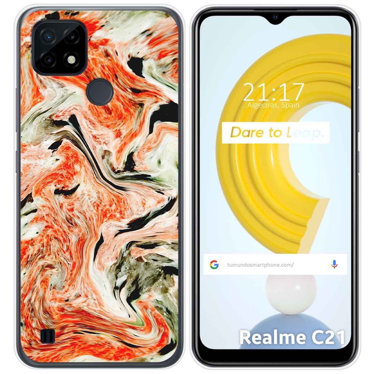 Funda Gel Tpu para Realme C21 diseño Mármol 12 Dibujos