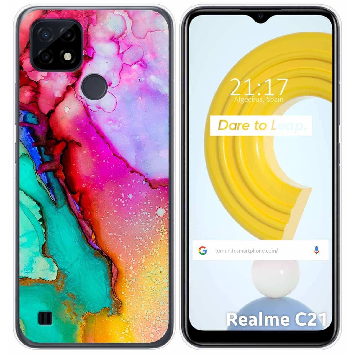 Funda Gel Tpu para Realme C21 diseño Mármol 15 Dibujos