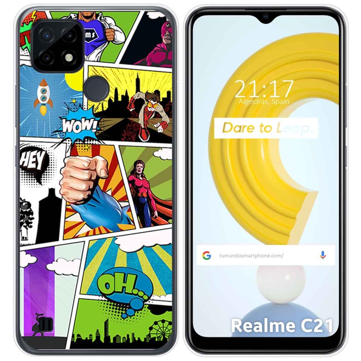 Funda Gel Tpu para Realme C21 diseño Comic Dibujos